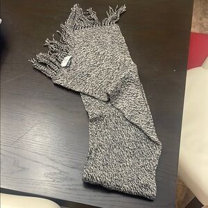 Cozy Black and White Knit Scarf